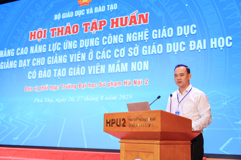 Hội thảo tập huấn “Nâng cao năng lực ứng dụng công nghệ giáo dục trong giảng dạy cho giảng viên ở các cơ sở giáo dục đại học có đào tạo giáo viên mầm non”