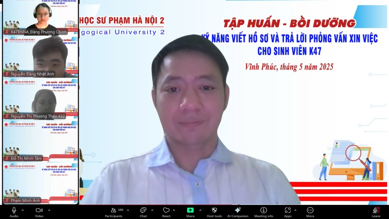 Tập huấn - Bồi dưỡng kỹ năng viết hồ sơ và trả lời phỏng vấn xin việc cho sinh viên, năm học 2024-2025
